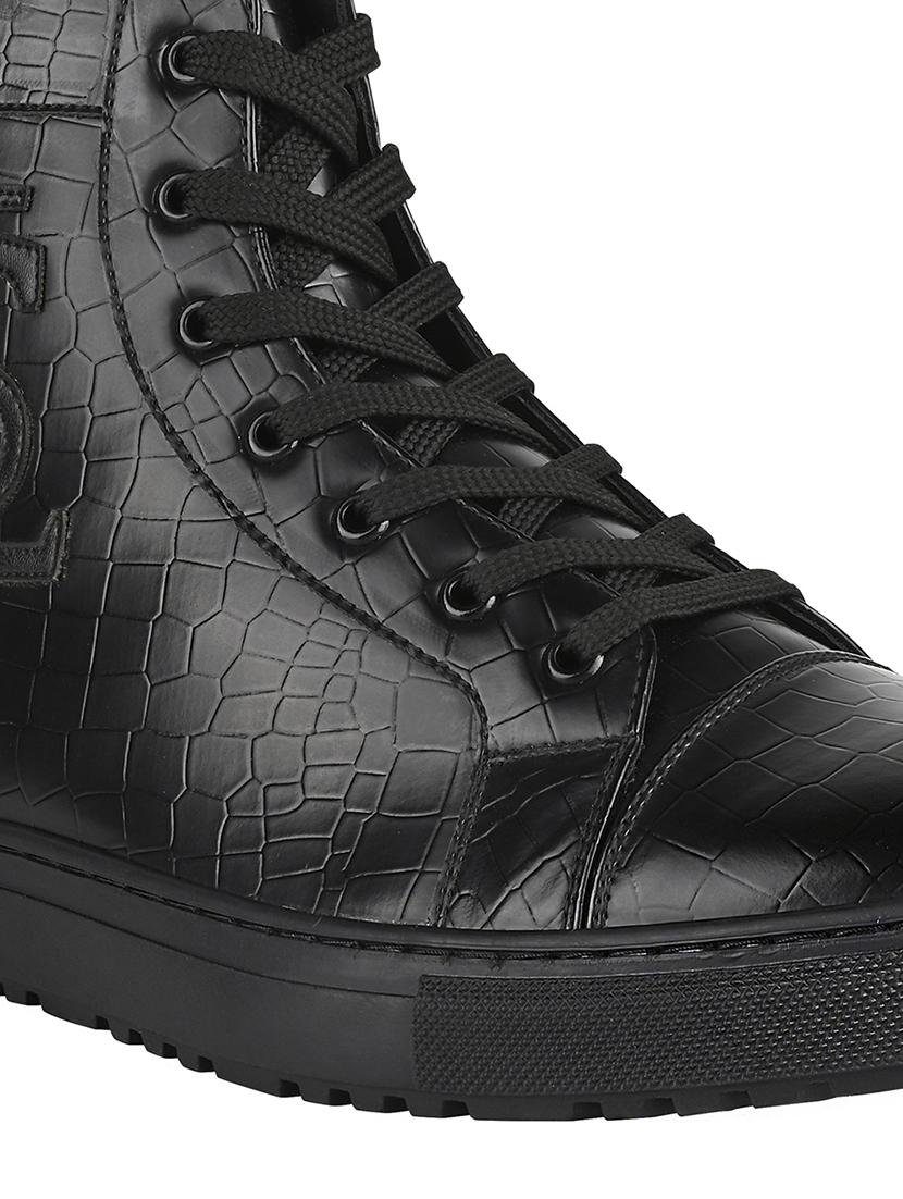 men textured lace up high ankle sneaker - 21947986 - Standard Image - 4