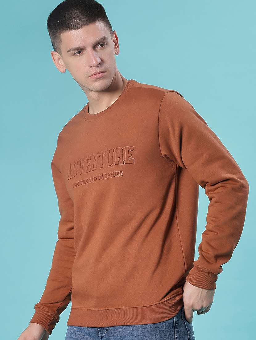 men chest print long sleeve sweatshirt