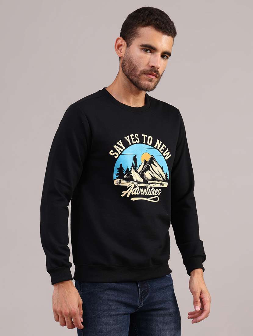 men printed long sleeve regular fit sweatshirt - 21948046 -  Standard Image - 1