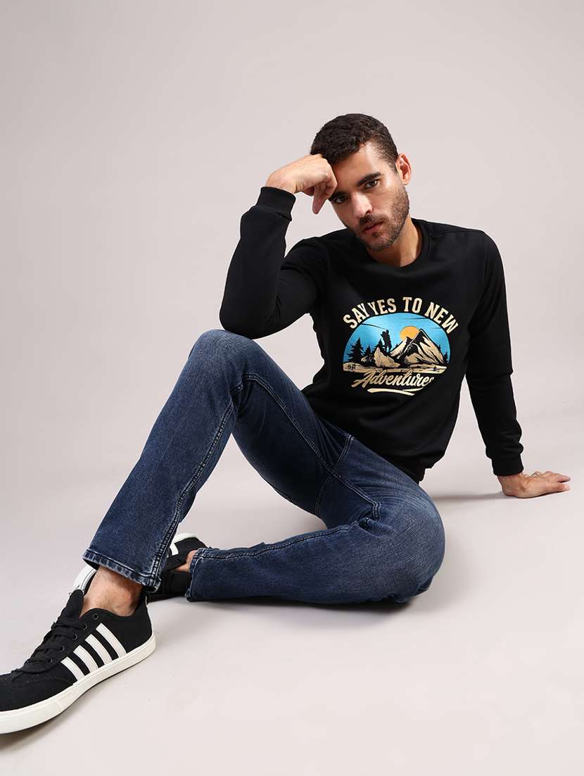 men printed long sleeve regular fit sweatshirt - 21948046 -  Standard Image - 4