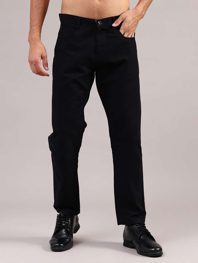 men solid mid rise straight fit chinos  - 21948050 -  Standard Image - 1