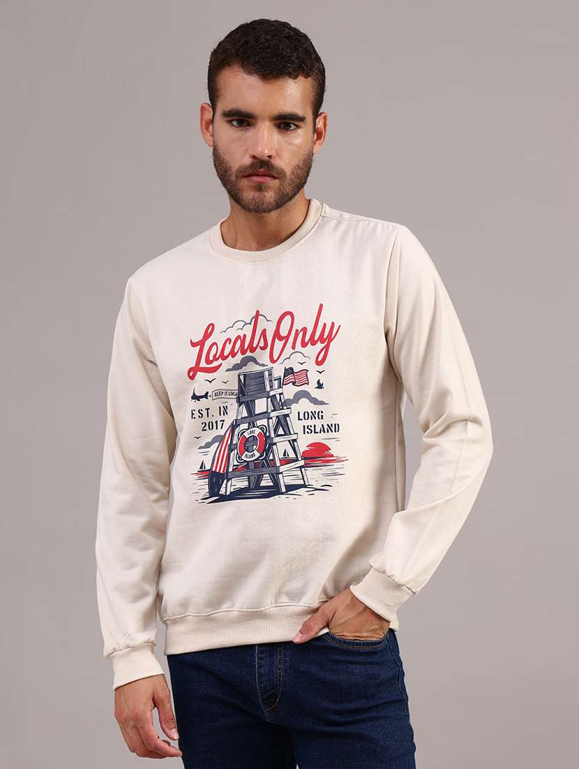 Men Printed Long Sleeve Regular Fit Sweatshirt - 21948123 -  Standard Image - 1