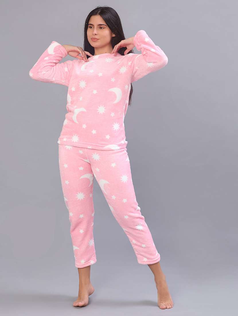 girls printed nightwear pyjama set