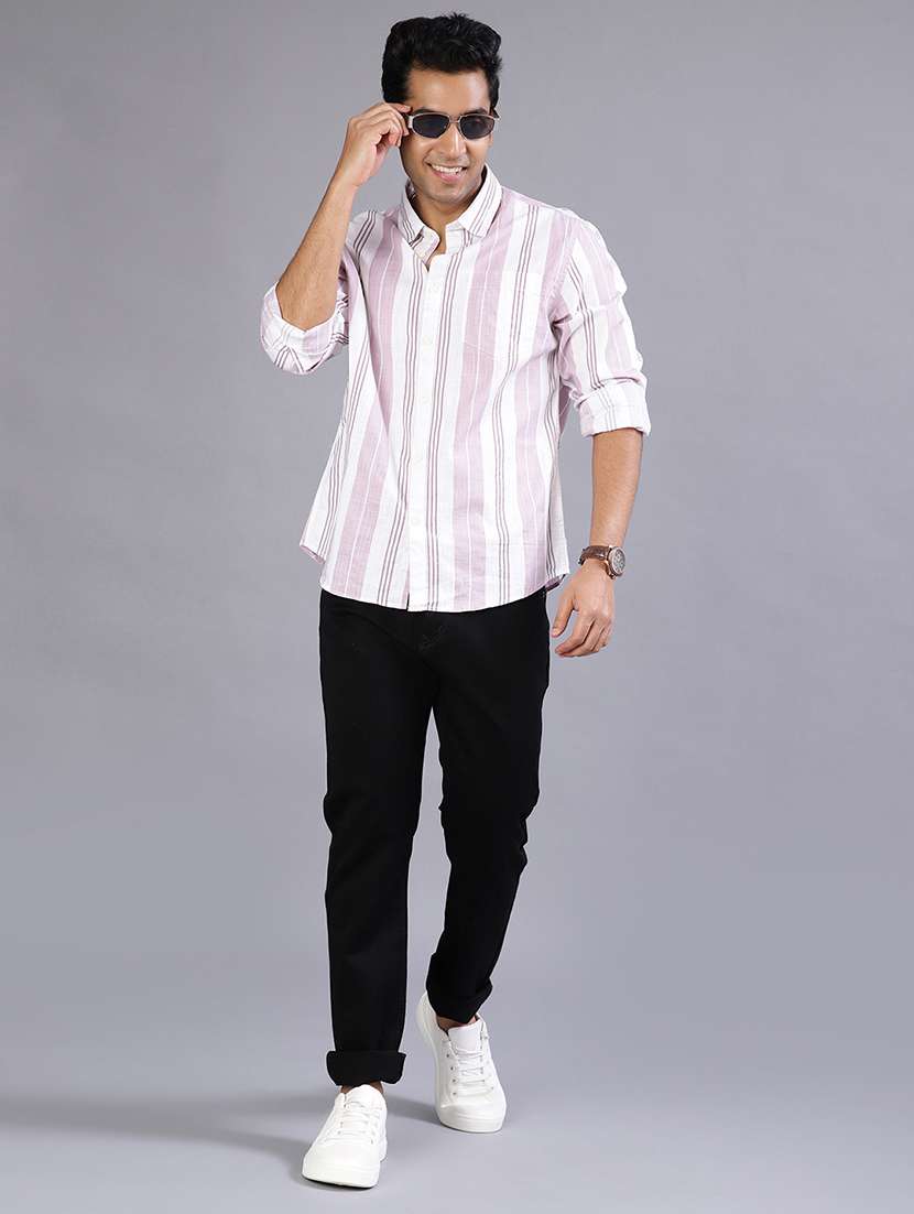 men striped collared long sleeve shirt - 21948128 -  Standard Image - 4