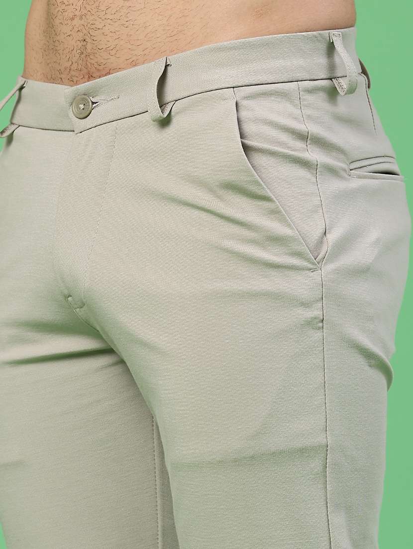 men solid mid rise chinos casual trouser - 21948134 -  Standard Image - 1
