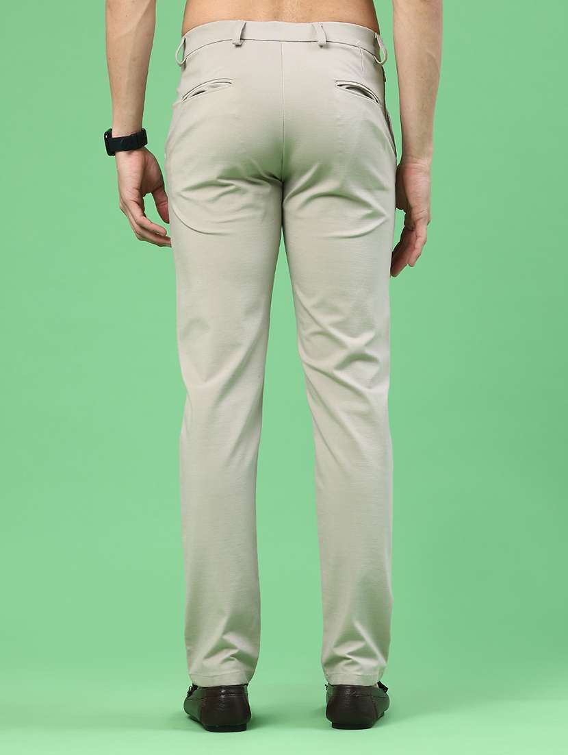 men solid mid rise chinos casual trouser - 21948134 -  Standard Image - 4