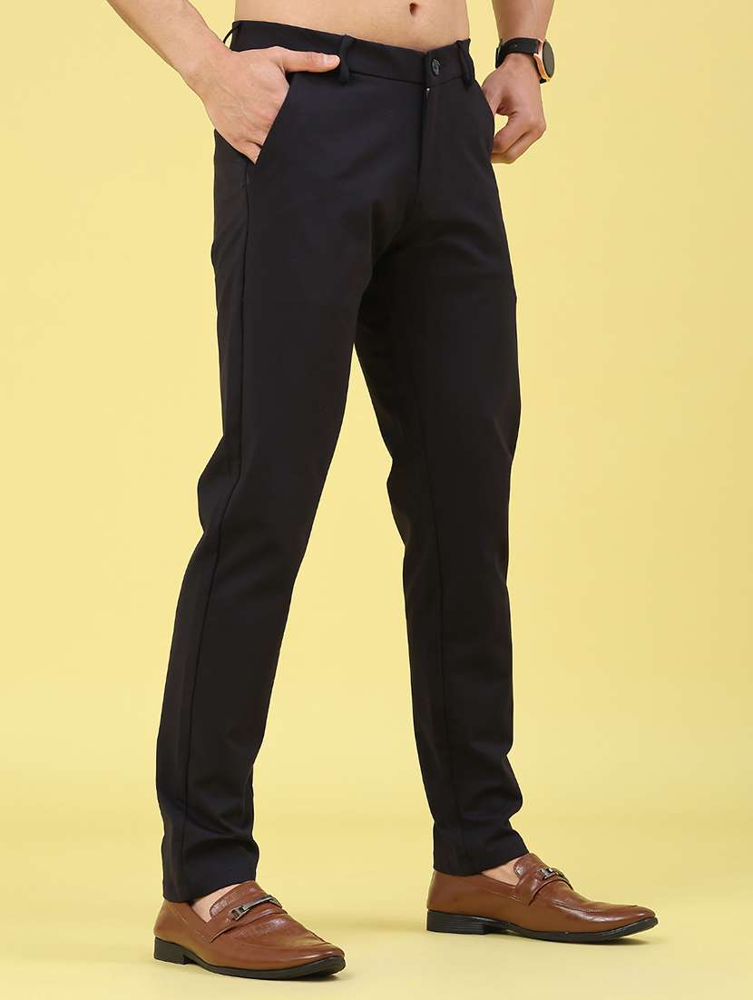men solid mid rise chinos casual trouser - 21948135 -  Standard Image - 1
