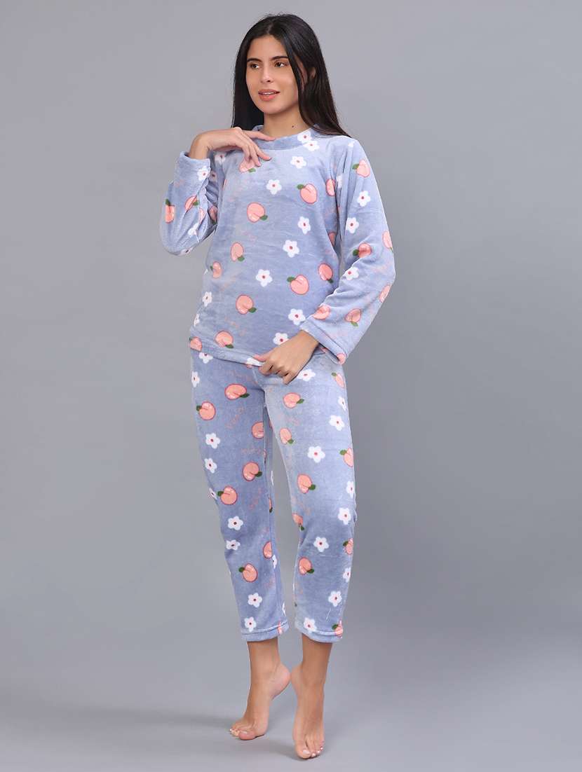 women printed nightwear pyjama set
