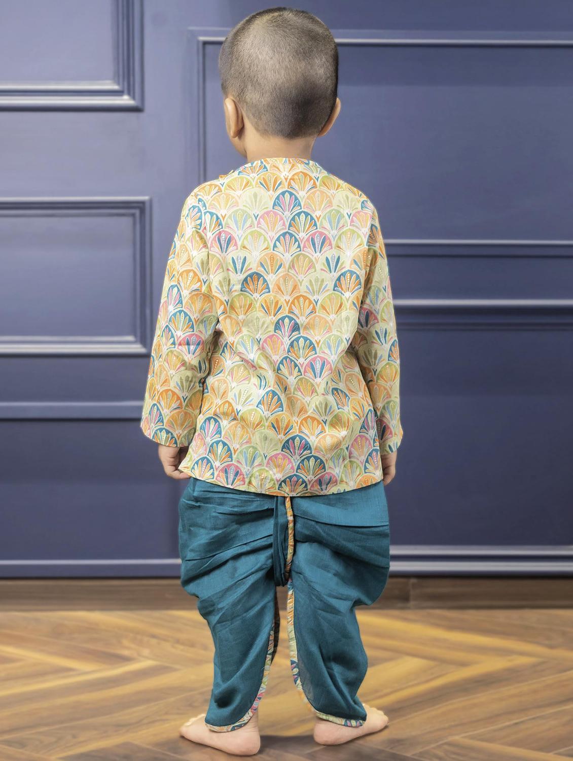 kids printed long sleeve dhoti kurta set - 21948335 -  Standard Image - 1