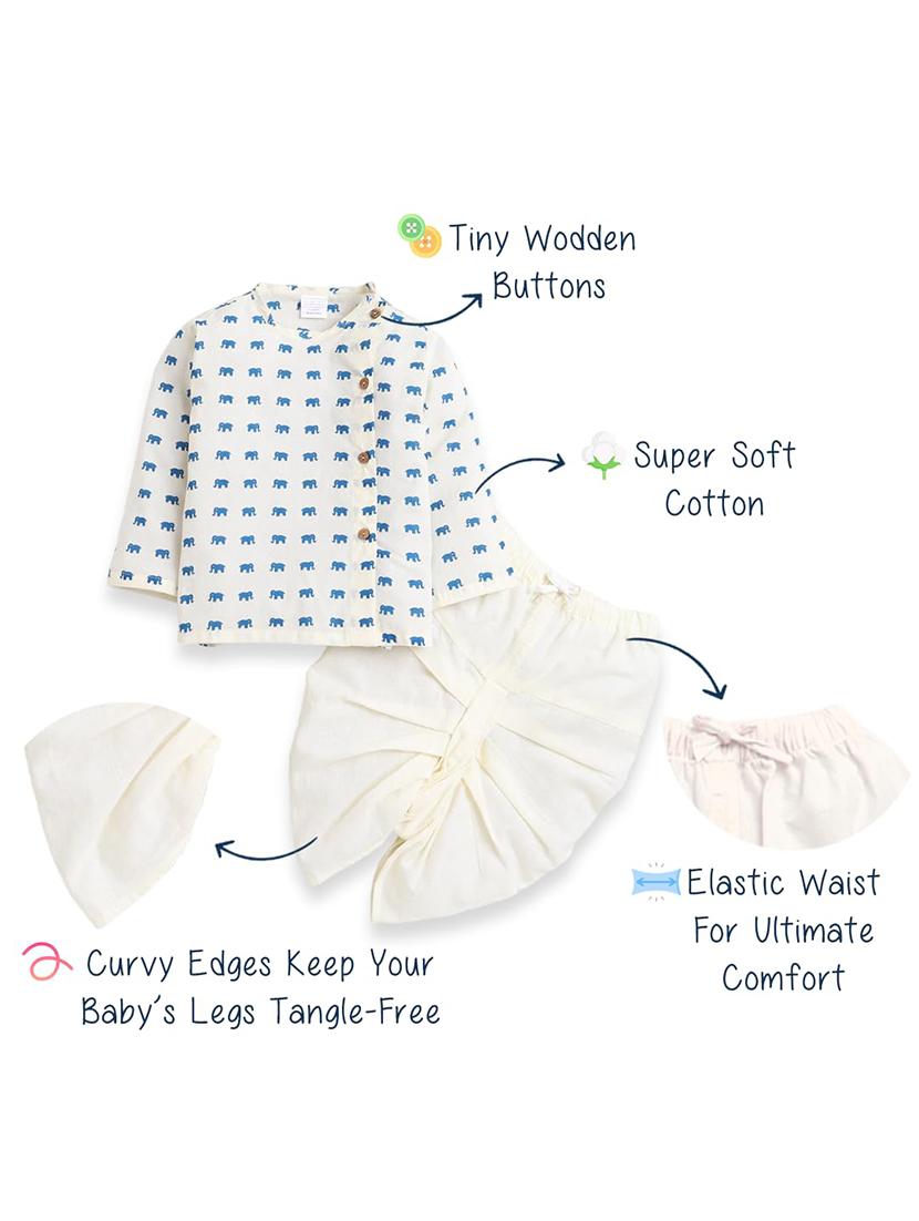 kids printed long sleeve dhoti kurta set - 21948346 - Standard Image - 4