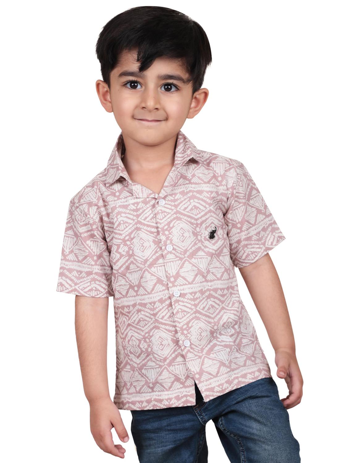 kids printed short sleeve casual shirt - 21948363 - Standard Image - 4