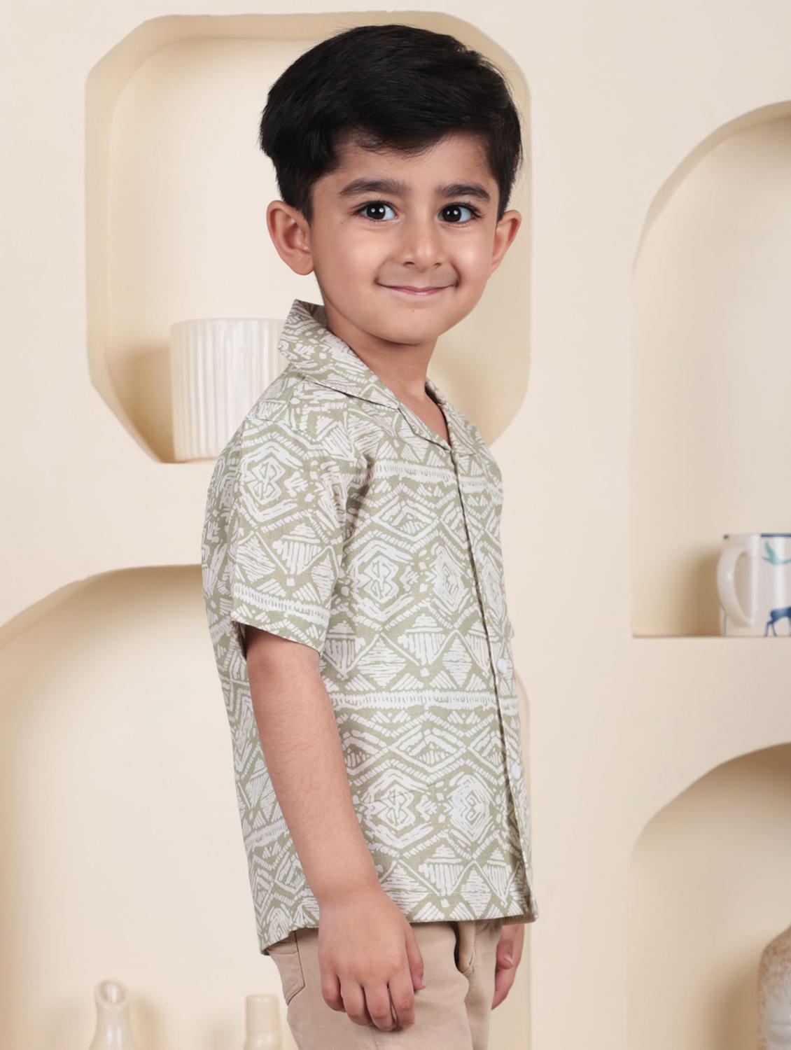 kids printed short sleeve casual shirt - 21948364 -  Standard Image - 1