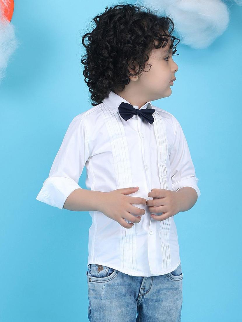 kids white solid long sleeve shirt - 21948369 - Standard Image - 1