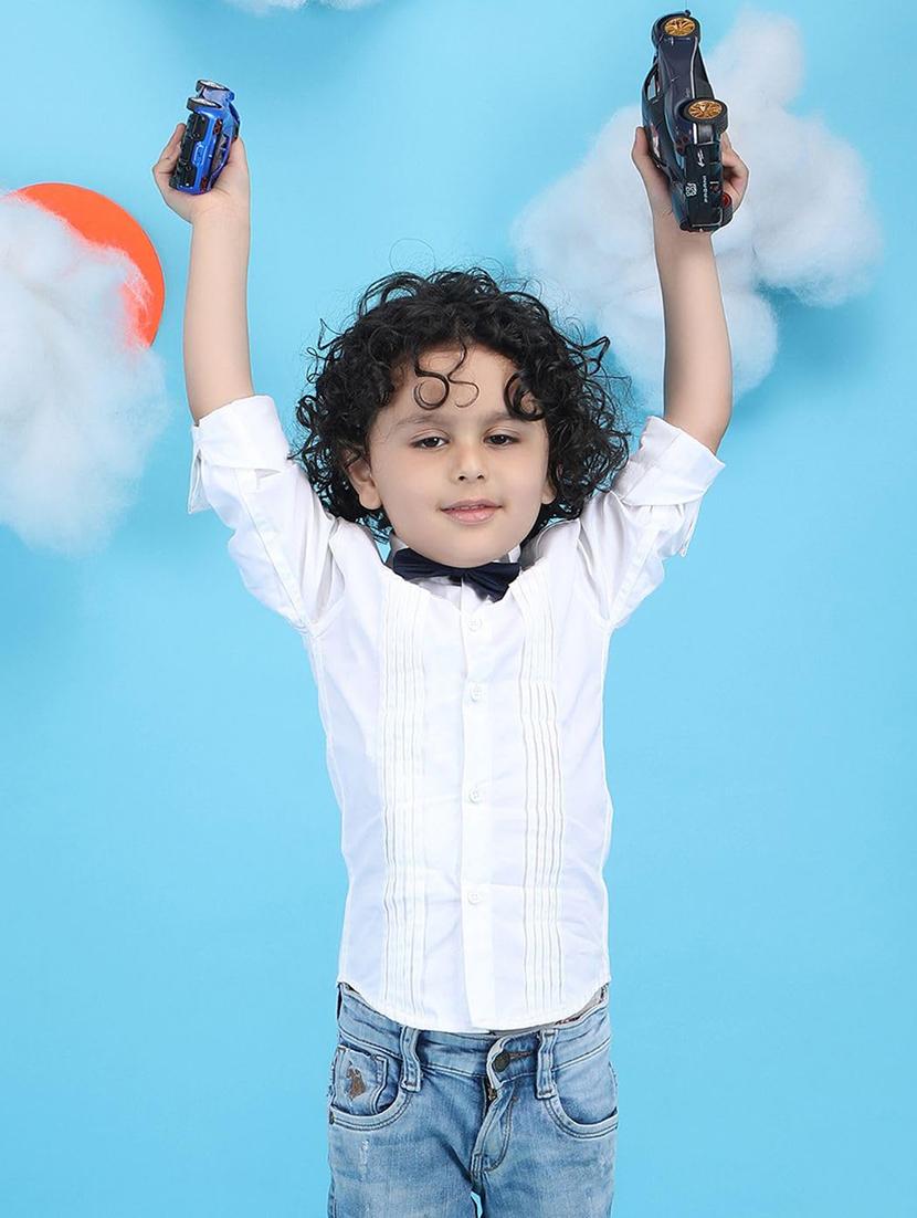kids white solid long sleeve shirt - 21948369 - Standard Image - 4