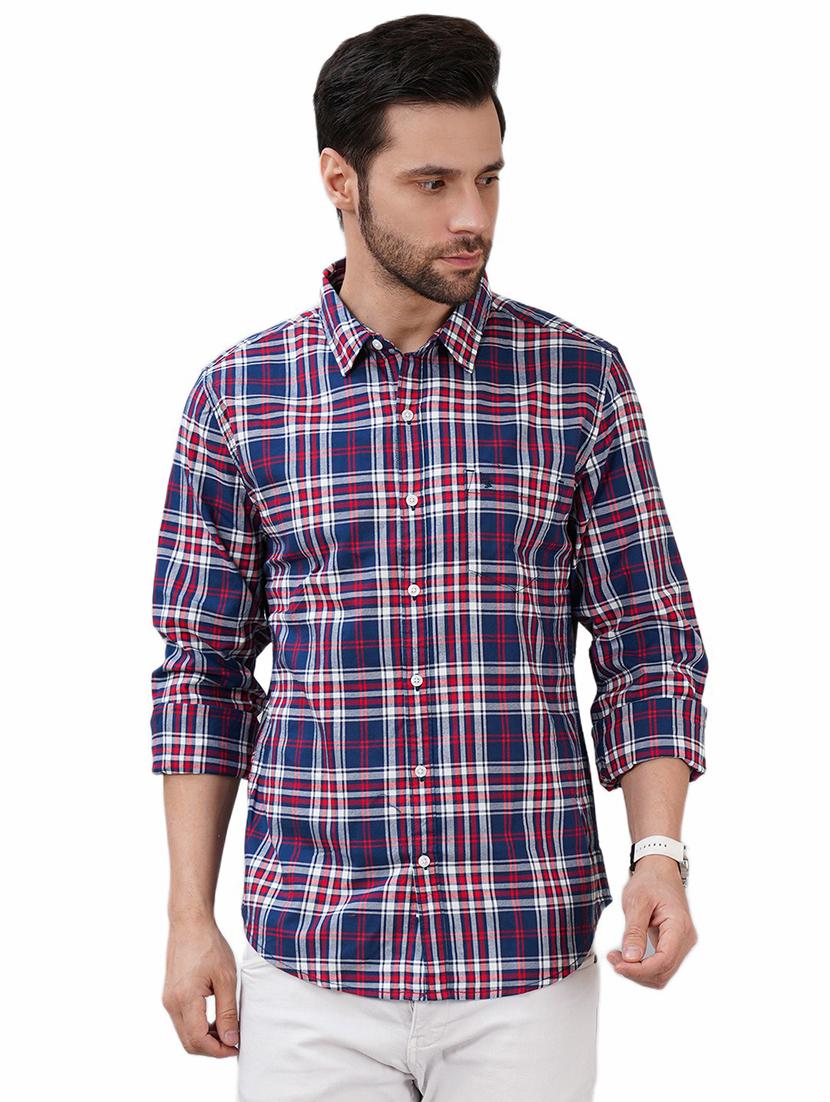 men checkered long sleeve regular fit casual shirt - 21948373 -  Zoom Image - 0