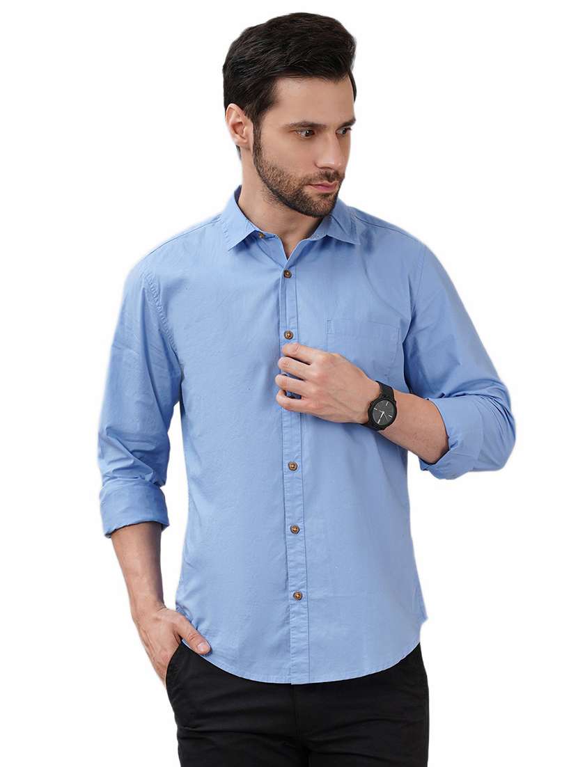 men solid long sleeve regular fit casual shirt