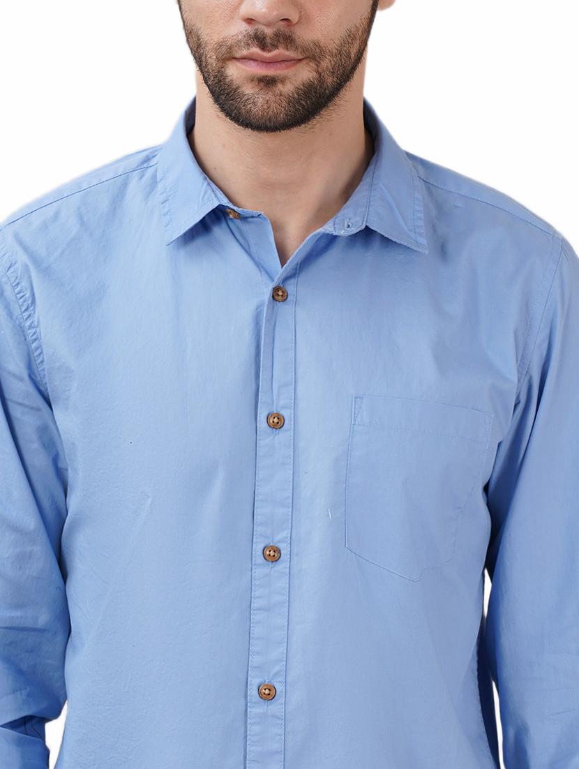 men solid long sleeve regular fit casual shirt - 21948374 - Standard Image - 4