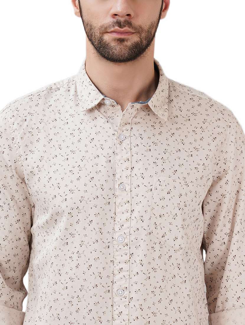 men printed long sleeve regular fit casual shirt - 21948376 - Standard Image - 4