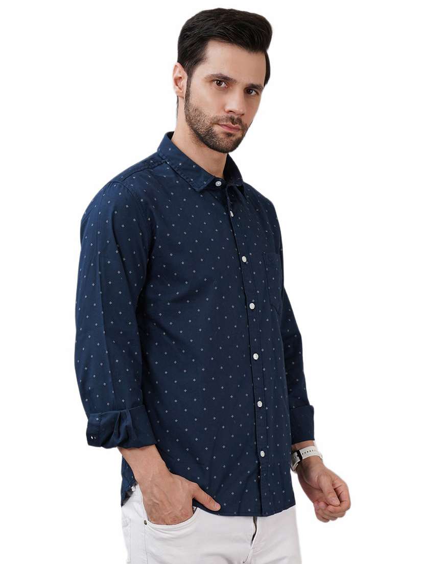 men printed long sleeve regular fit casual shirt - 21948379 -  Standard Image - 1