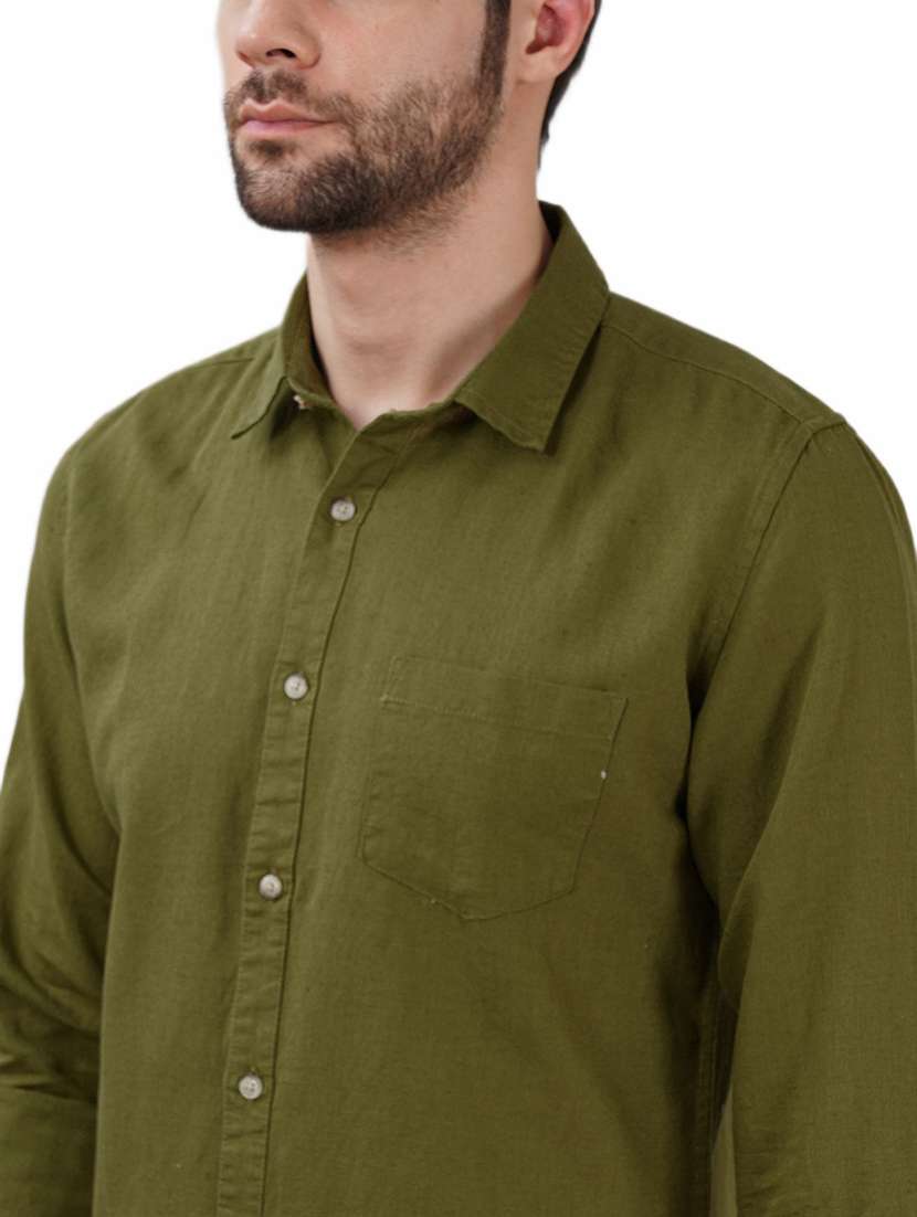 men solid long sleeve regular fit casual shirt - 21948380 -  Standard Image - 4