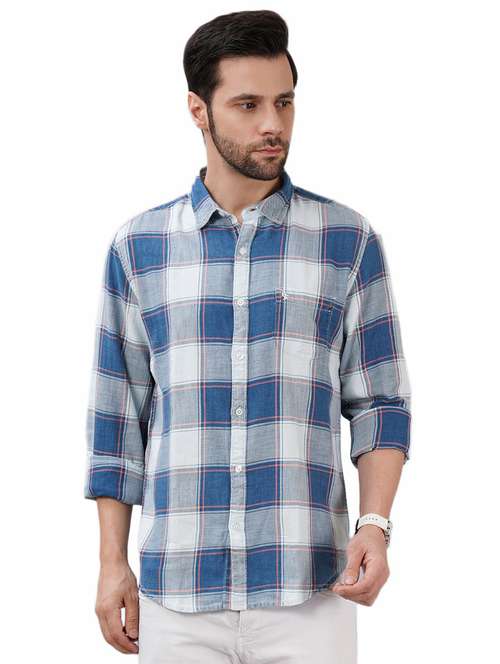 men checkered long sleeve regular fit casual shirt - 21948381 -  Standard Image - 0