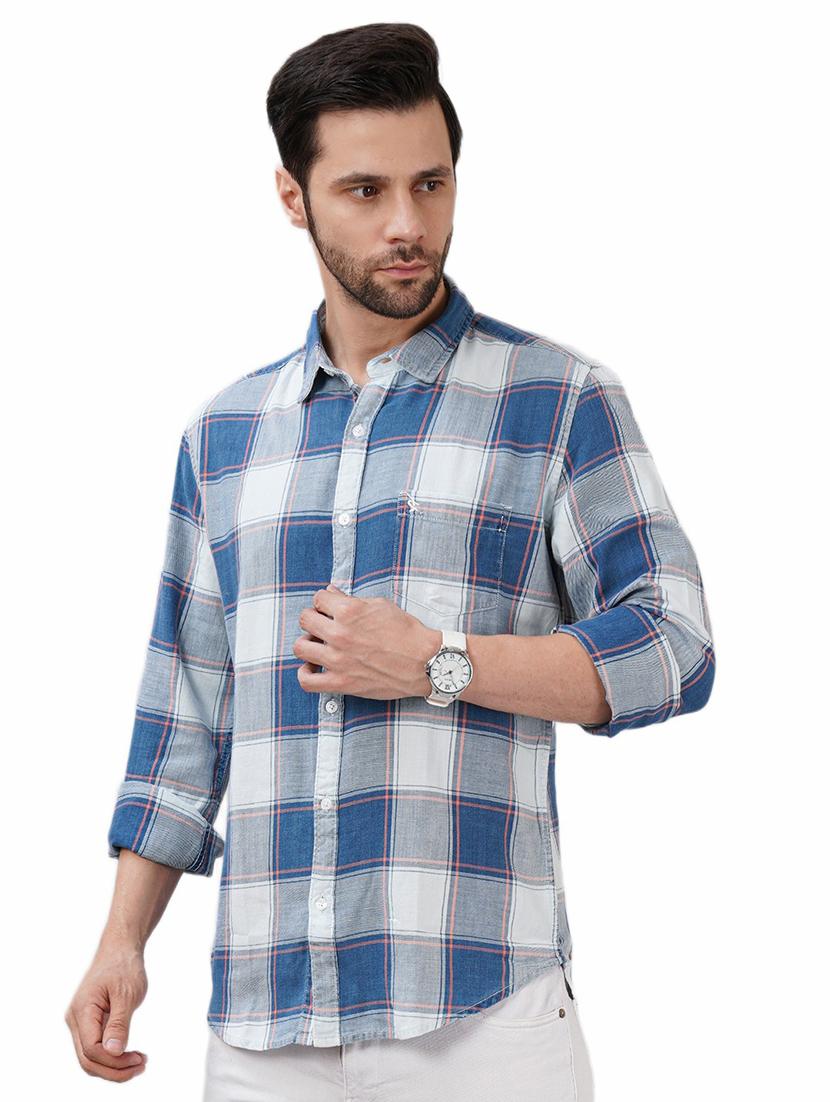 men checkered long sleeve regular fit casual shirt - 21948381 - Standard Image - 1