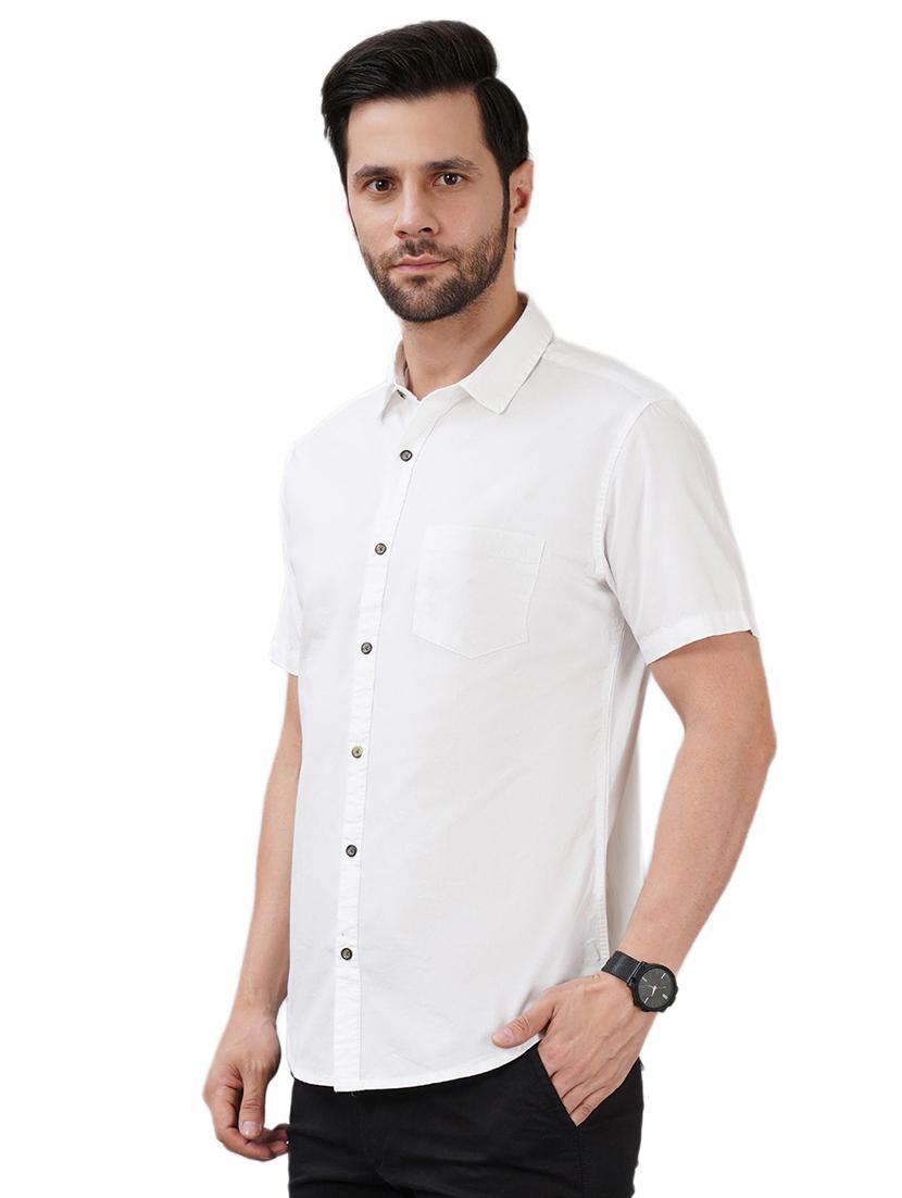 men solid short sleeve regular fit casual shirt - 21948382 - Standard Image - 1
