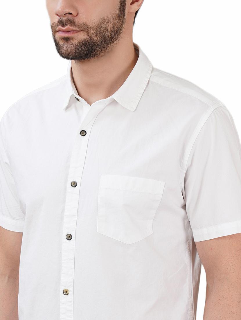 men solid short sleeve regular fit casual shirt - 21948382 - Standard Image - 4