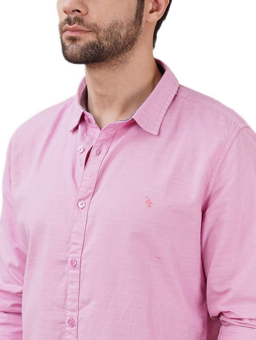 men solid long sleeve regular fit casual shirt - 21948390 - Standard Image - 4
