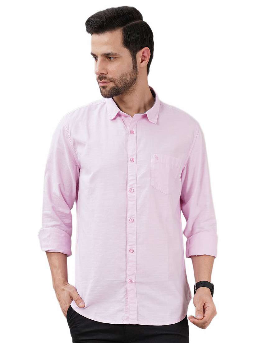 men solid long sleeve regular fit casual shirt