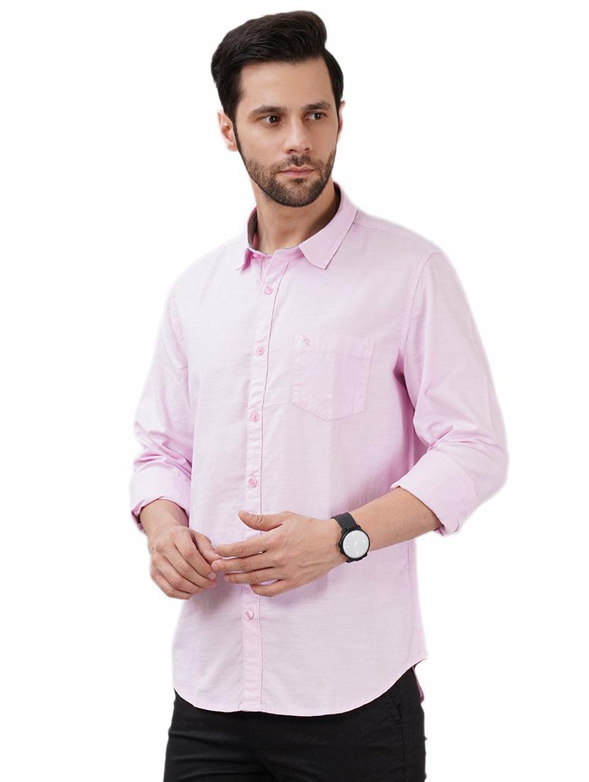 men solid long sleeve regular fit casual shirt - 21948391 - Standard Image - 1