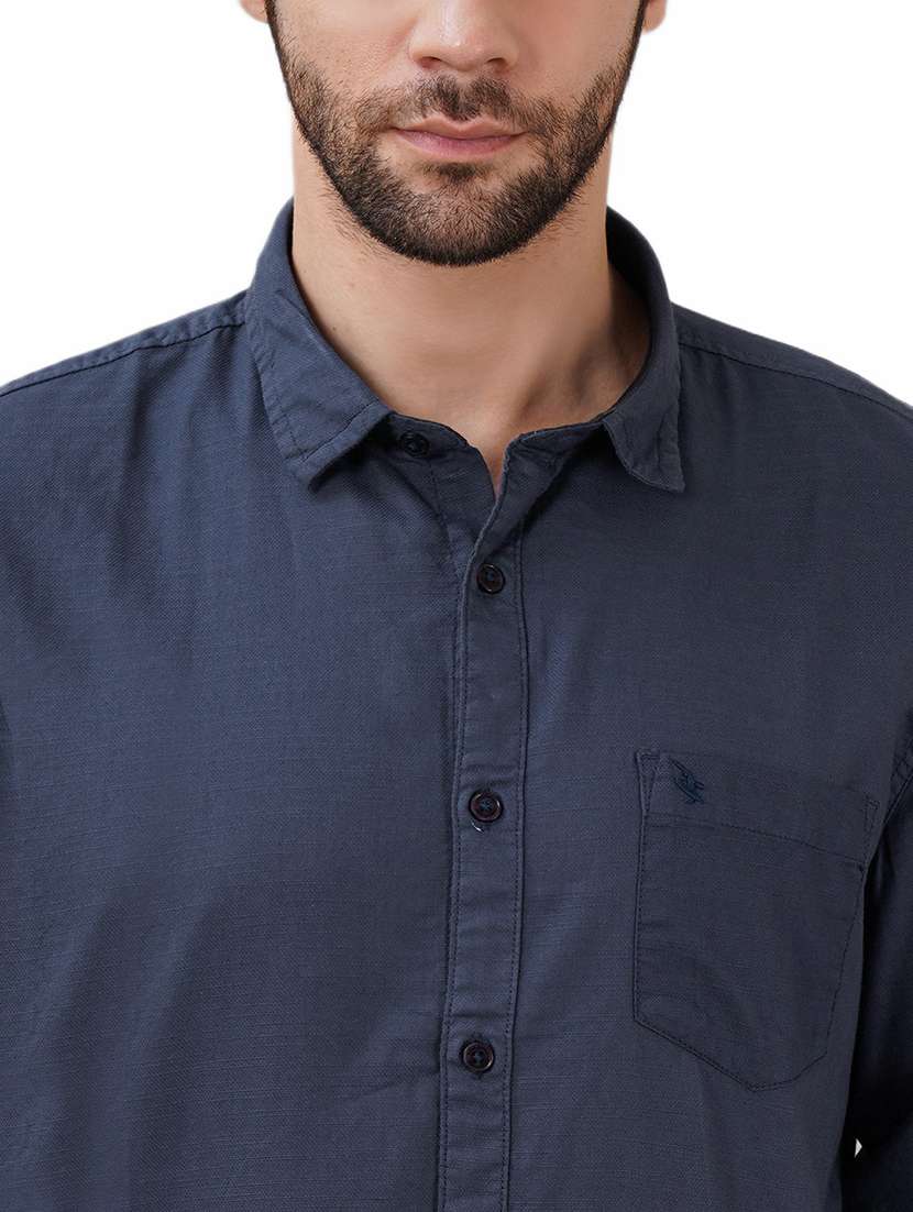 men solid long sleeve regular fit casual shirt - 21948392 -  Standard Image - 4
