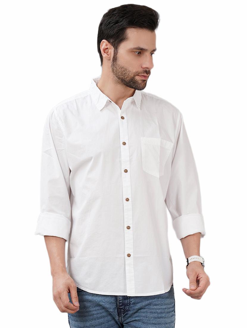 men solid long sleeve regular fit casual shirt - 21948393 - Zoom Image - 0
