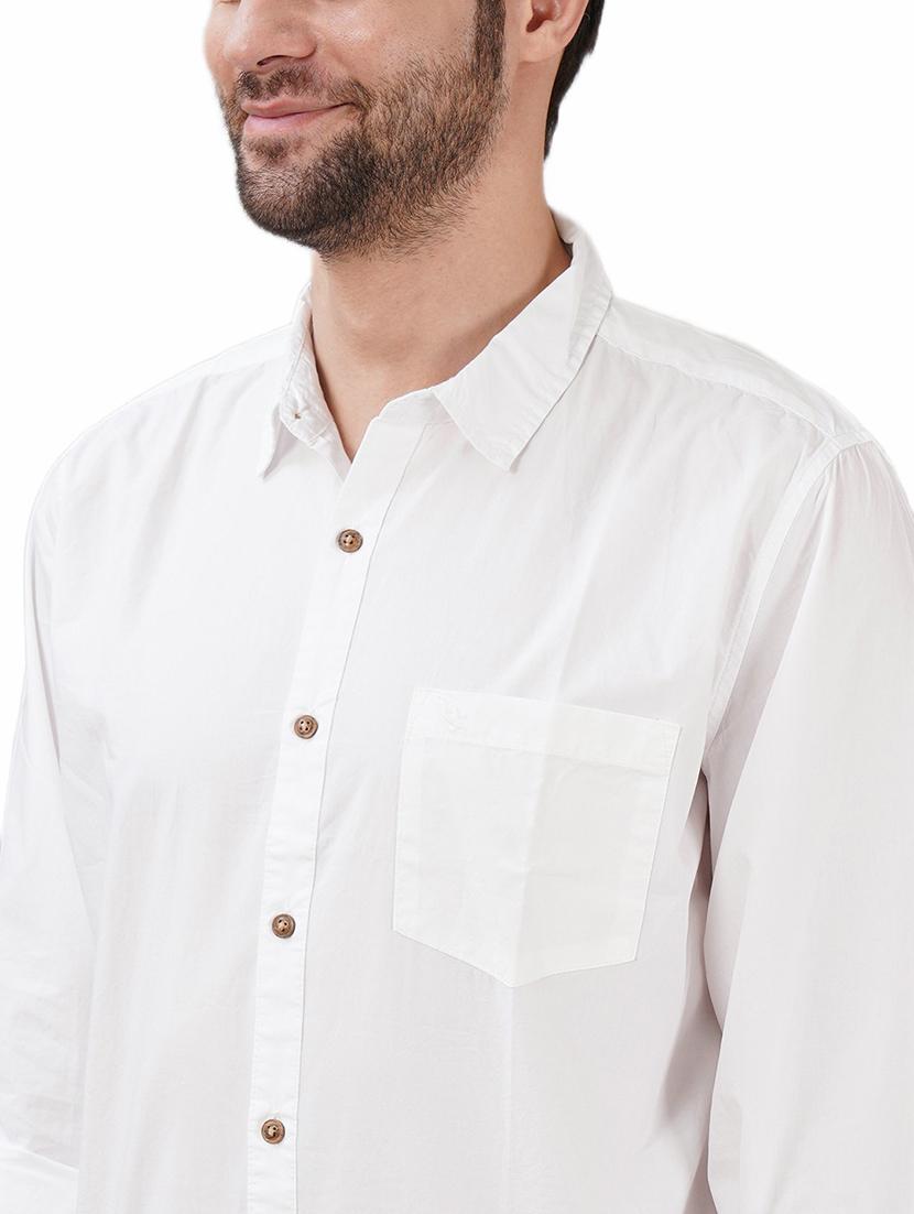 men solid long sleeve regular fit casual shirt - 21948393 - Standard Image - 4