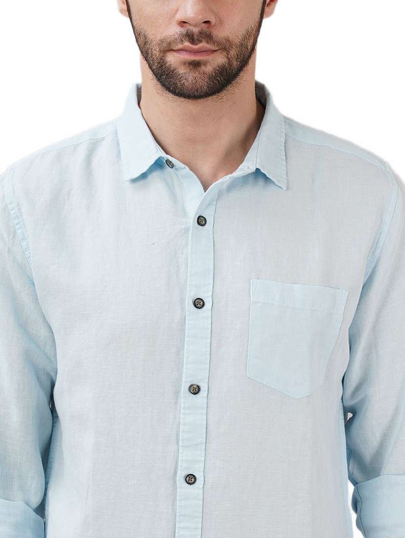 men solid long sleeve regular fit casual shirt - 21948397 - Standard Image - 4