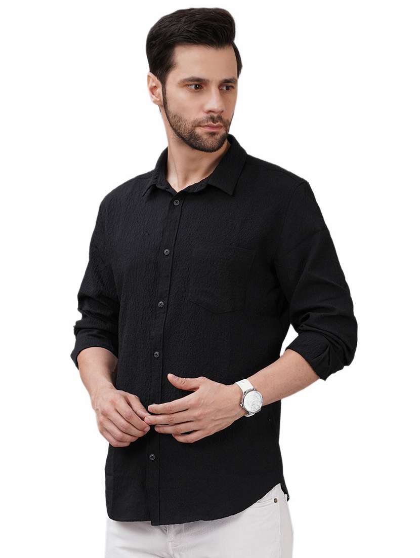 men solid long sleeve regular fit casual shirt - 21948398 -  Standard Image - 1