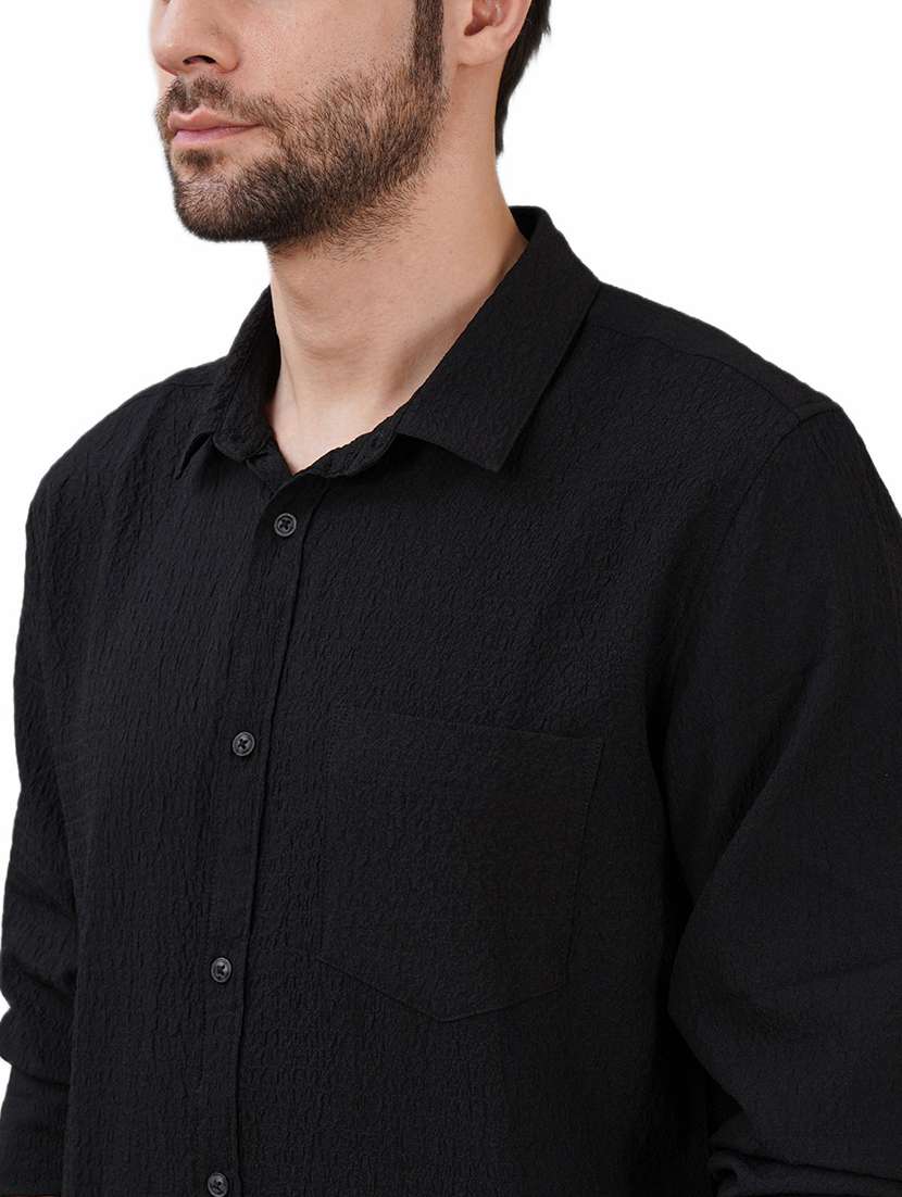 men solid long sleeve regular fit casual shirt - 21948398 -  Standard Image - 4