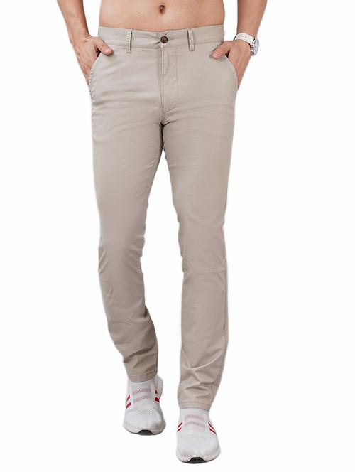 men solid md rise flat front casual chinos - 21948401 - Standard Image - 0