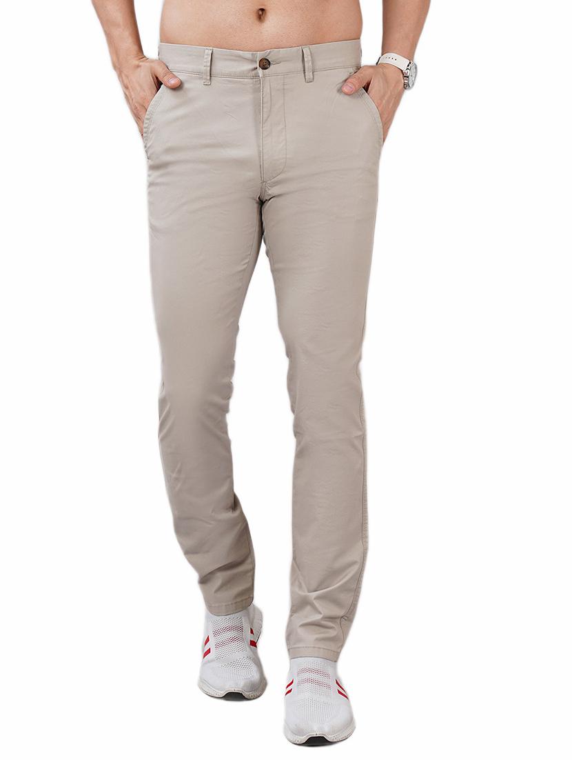 men solid md rise flat front casual chinos - 21948401 - Zoom Image - 0