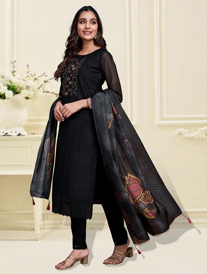 women three quarter sleeve kurta pant with dupatta set - 21948549 - Standard Image - 4