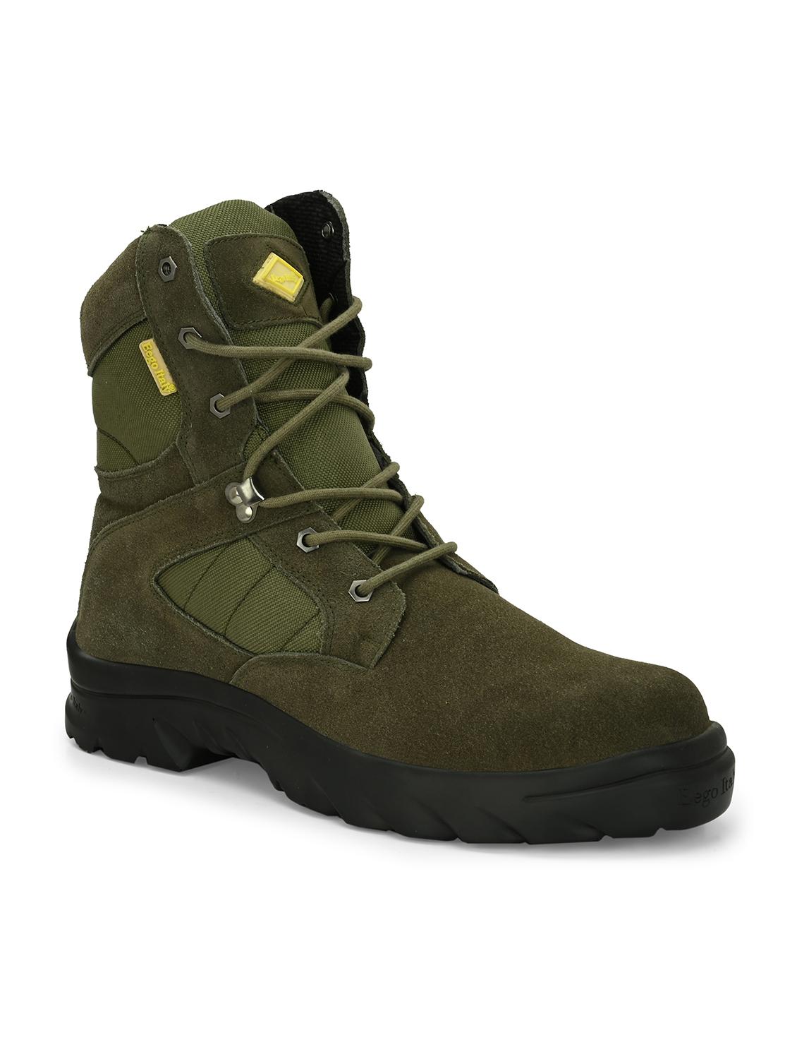 men olive lace up hiking boot - 21948558 -  Standard Image - 1