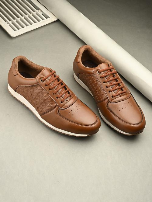 men brown lace up casual shoes - 21948562 - Standard Image - 0