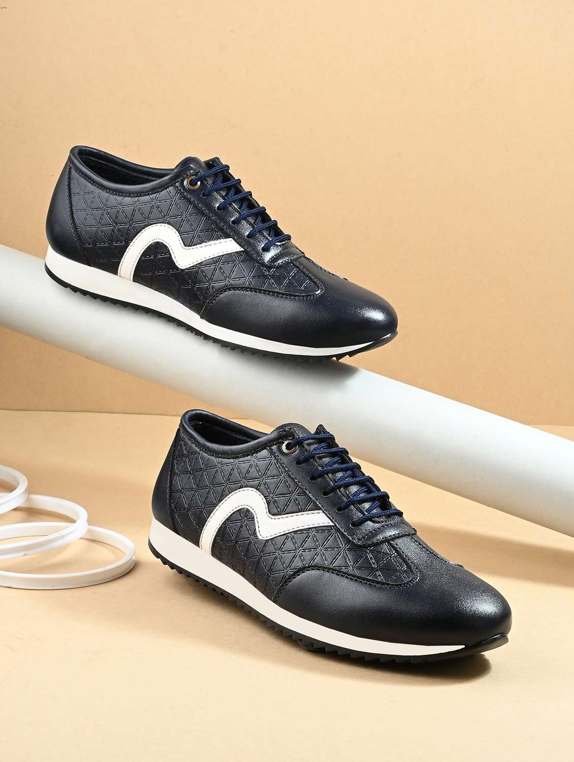 men textured lace up casual shoes - 21948565 -  Zoom Image - 0