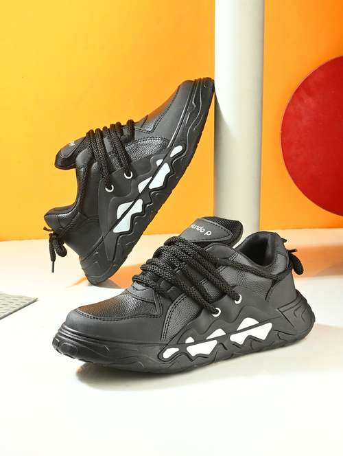 men black lace up sneaker - 21948570 -  Standard Image - 0
