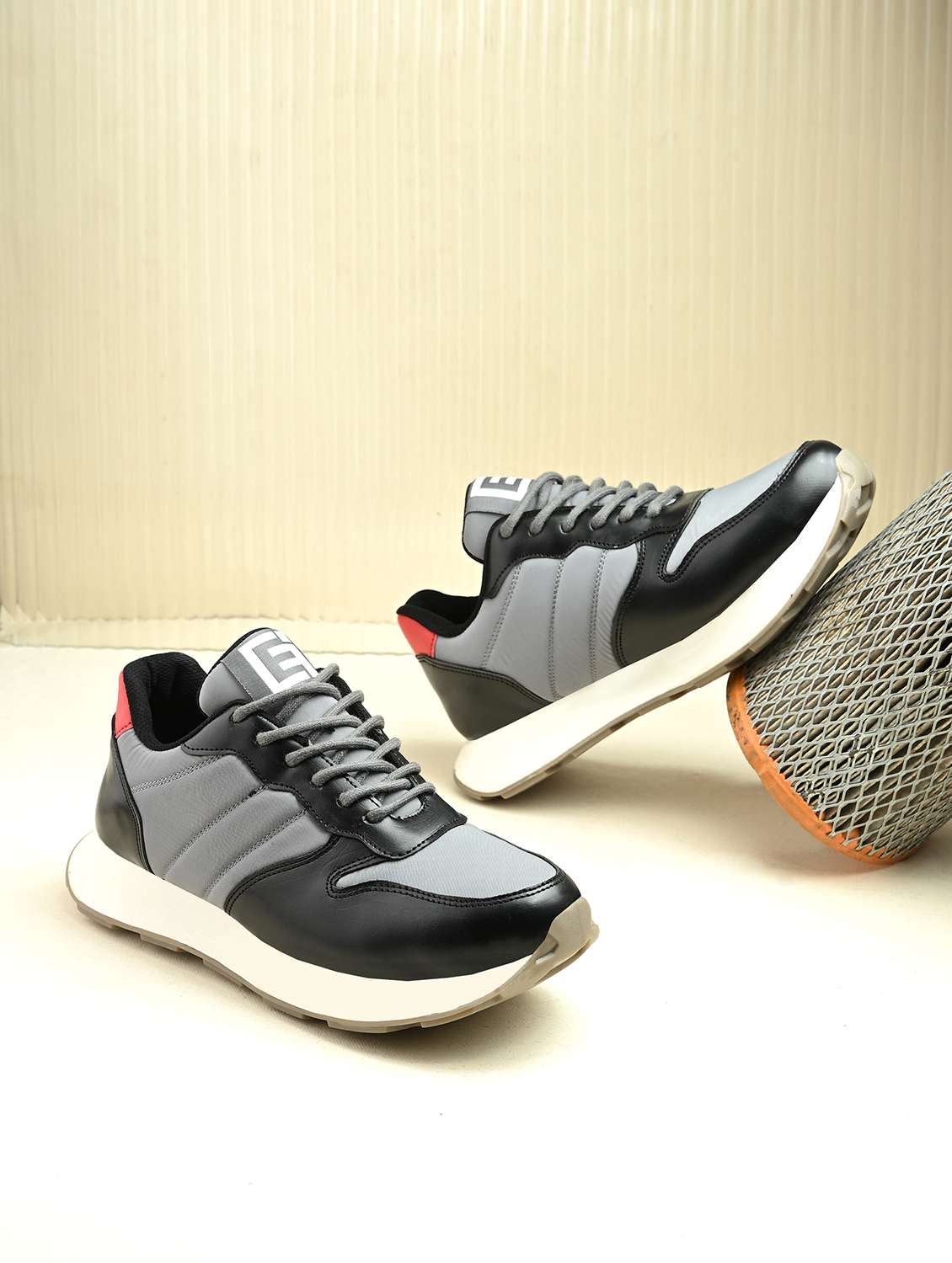 men grey lace up casual shoes - 21948576 -  Zoom Image - 0