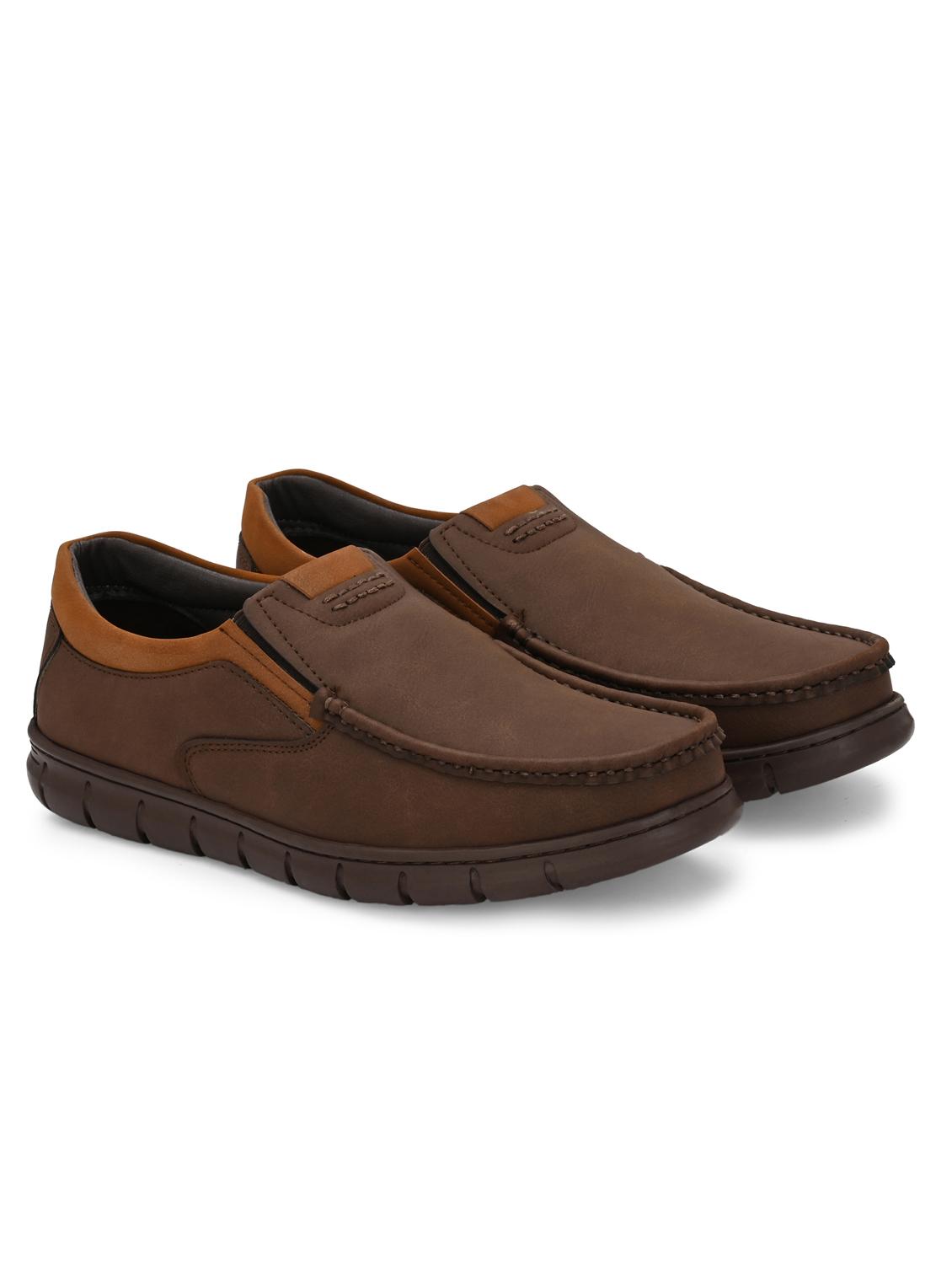 men brown solid boat shoe - 21948577 - Standard Image - 1