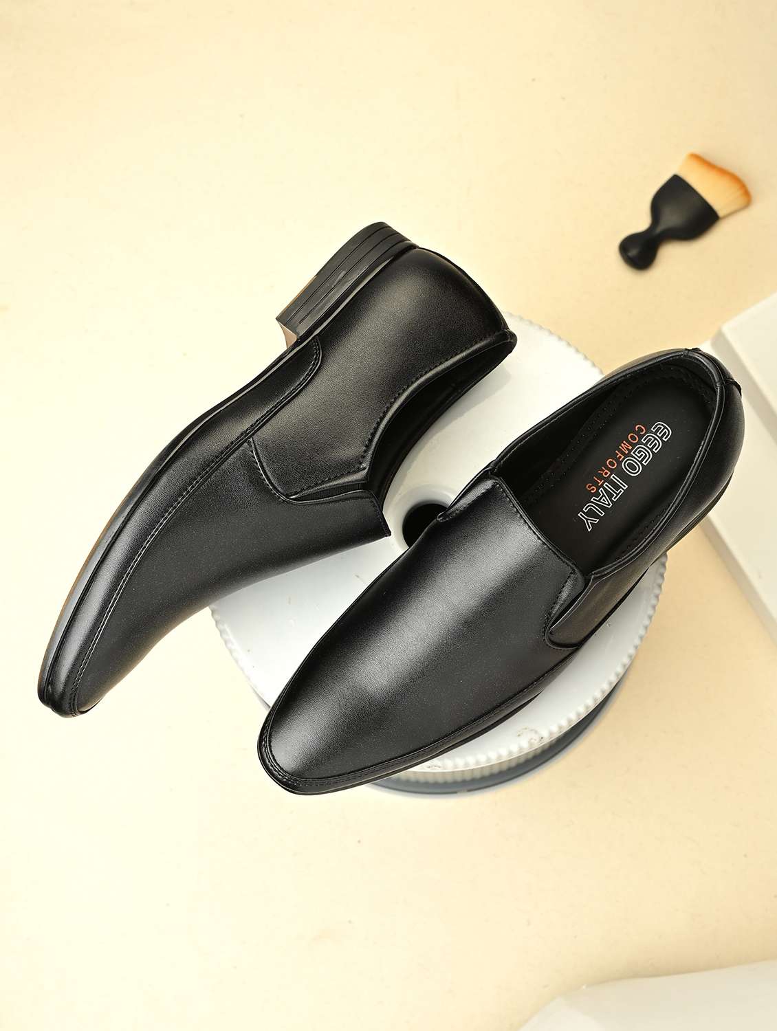 men black slip on formal shoes