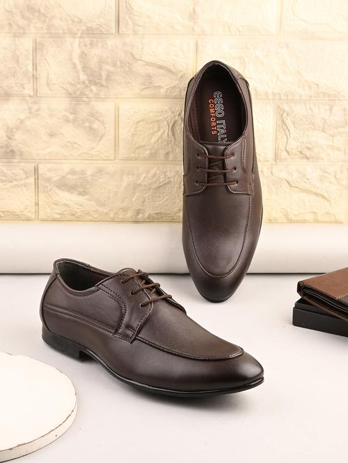 men brown lace-up derby - 21948587 - Standard Image - 0