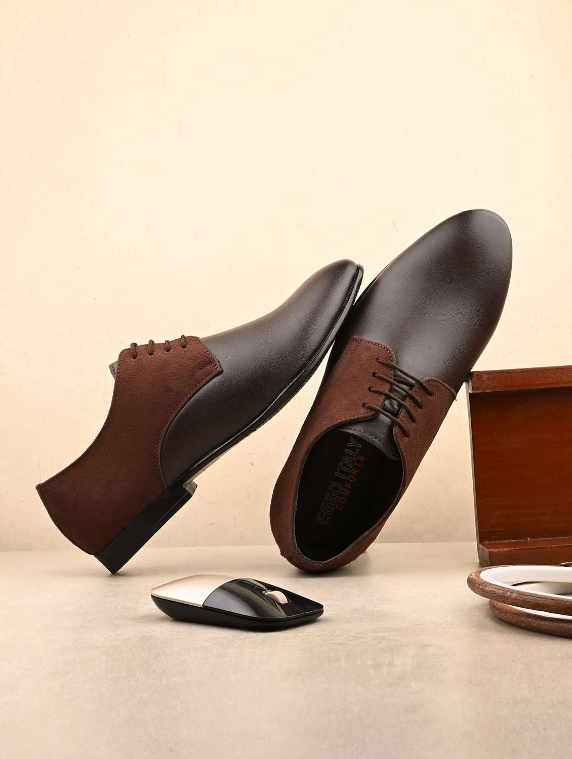 men brown slip on derby