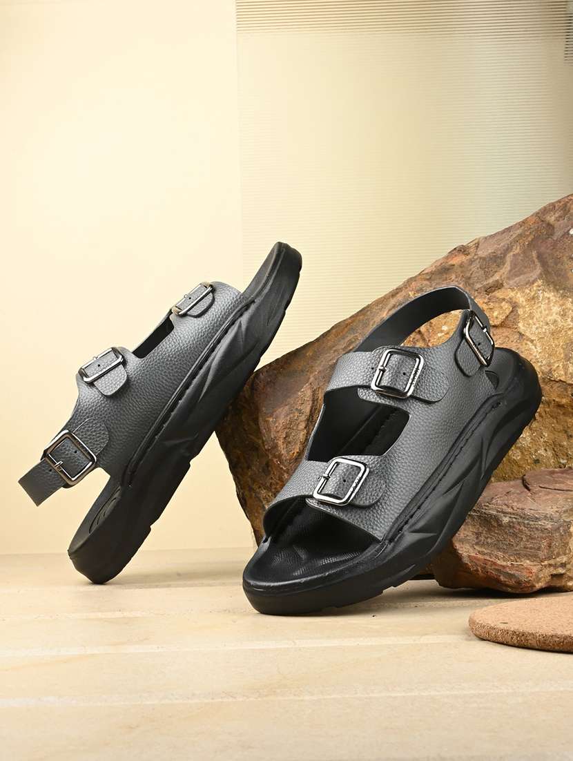 men grey back strap sandal - 21948603 -  Standard Image - 1
